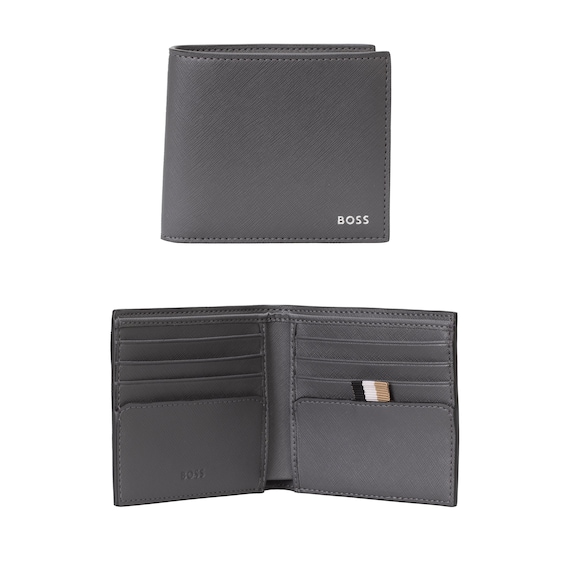 BOSS Men’s Black Structured Billfold Wallet