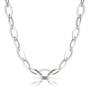 Thumbnail Image 0 of Sterling Silver Rhodium Plated Marquise Open Link Necklace