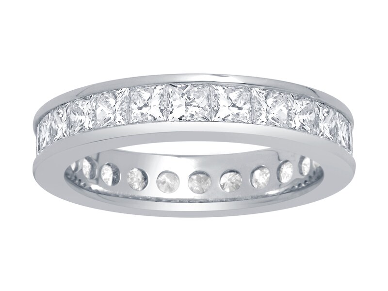 18ct White Gold 3ct Diamond Total Full Eternity Ring