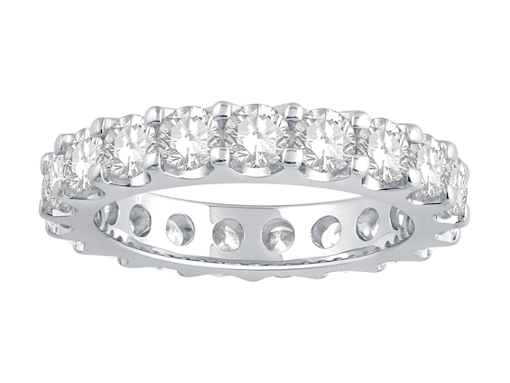 18ct White Gold 3ct Diamond Full Claw Set Eternity Ring