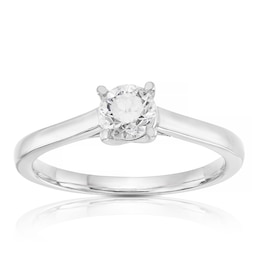 Platinum 0.50ct Diamond Four Claw Solitaire Ring