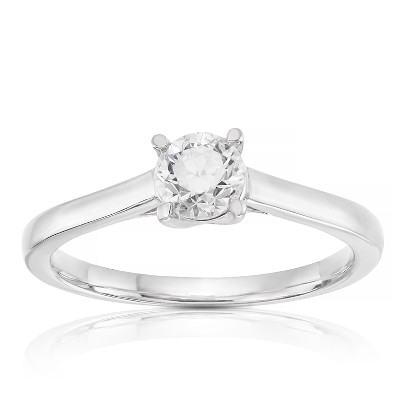 Main Image 1 of Platinum 0.50ct Diamond Four Claw Solitaire Ring