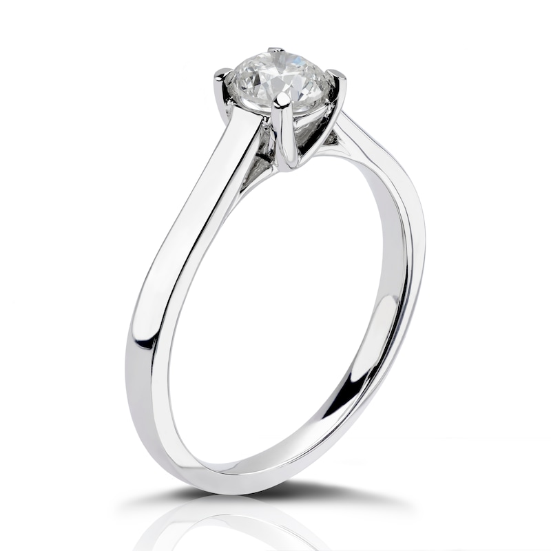 Main Image 2 of Platinum 0.50ct Diamond Four Claw Solitaire Ring