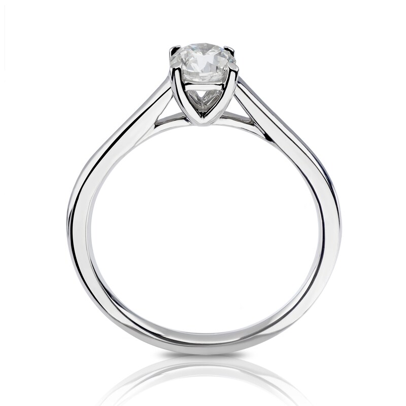 Main Image 3 of Platinum 0.50ct Diamond Four Claw Solitaire Ring