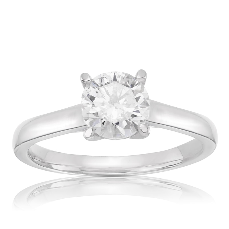 Main Image 1 of Platinum 1ct Diamond Four Claw Solitaire Ring