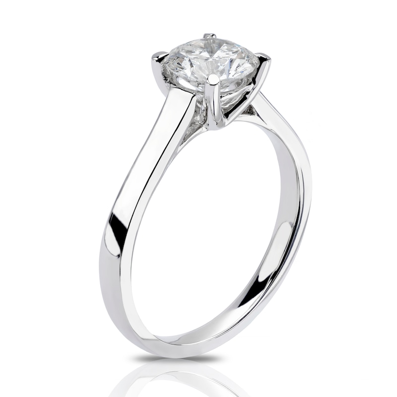 Platinum 1ct Diamond Four Claw Solitaire Ring