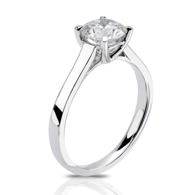 Main Image 2 of Platinum 1ct Diamond Four Claw Solitaire Ring