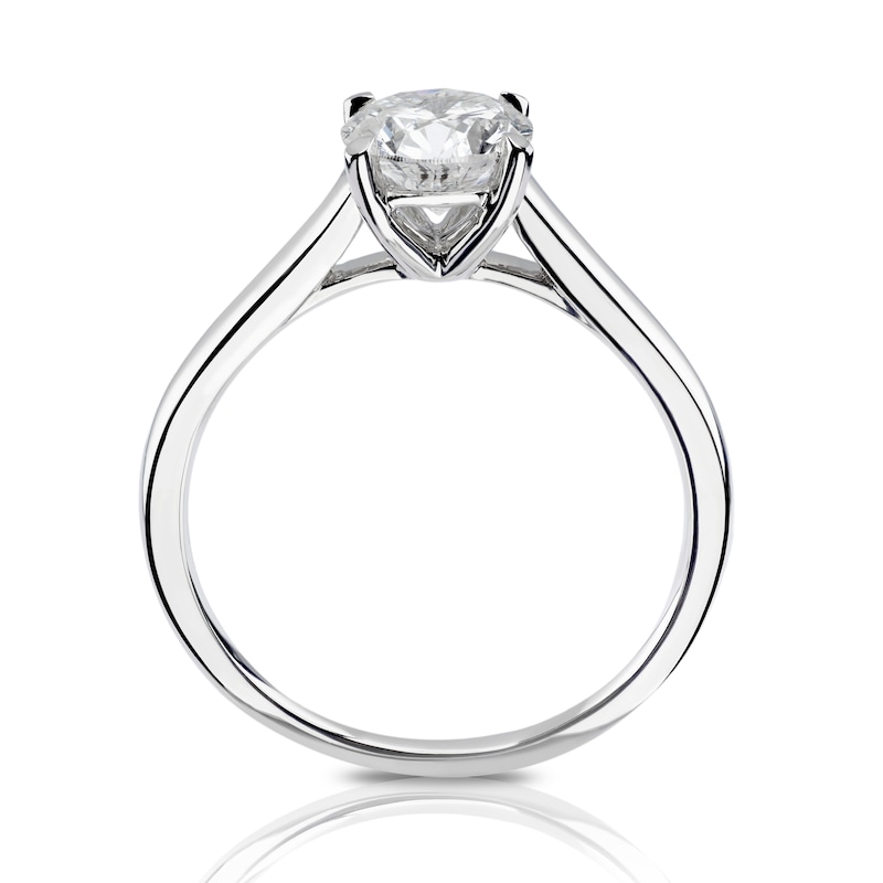 Main Image 3 of Platinum 1ct Diamond Four Claw Solitaire Ring
