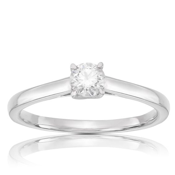 Engagement Ring Platinum Four Claw Solitaire 0.25ct Diamond 