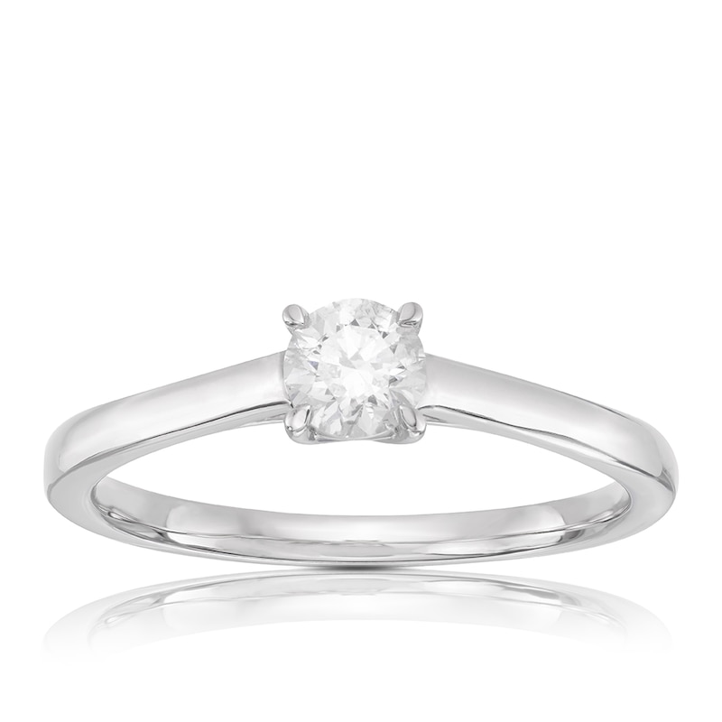 Main Image 1 of Platinum 0.33ct Diamond Four Claw Solitaire Ring