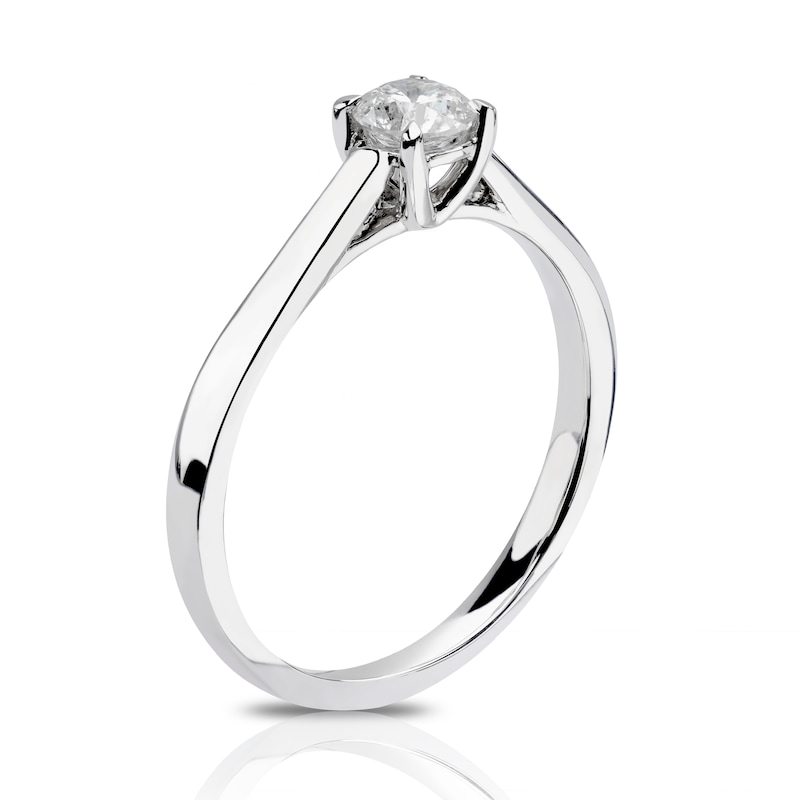 Main Image 2 of Platinum 0.33ct Diamond Four Claw Solitaire Ring