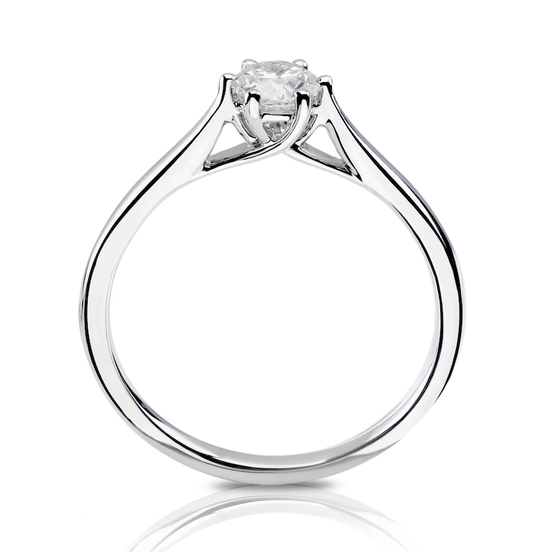 18ct White Gold 0.33ct Diamond Six Claw Solitaire Ring