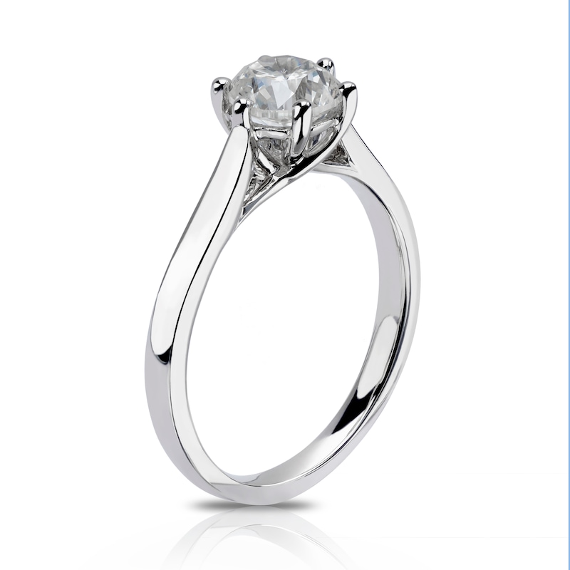 18ct White Gold 1ct Diamond Six Claw Solitaire Ring