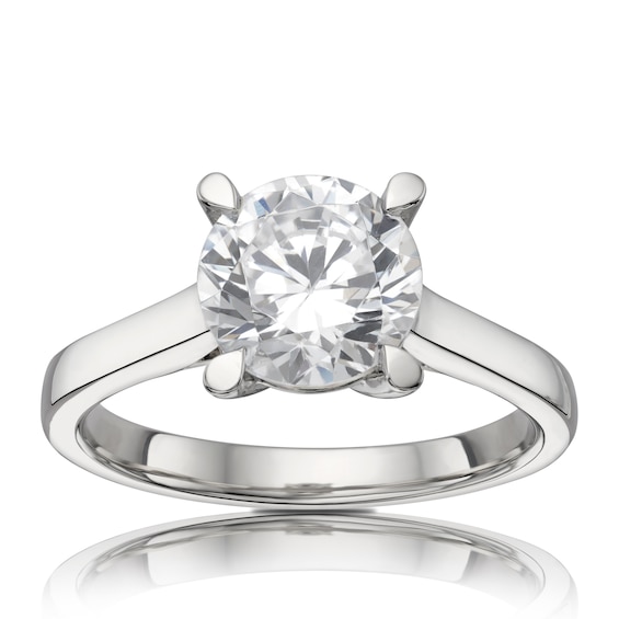 18ct White Gold 1ct Diamond Six Claw Solitaire Ring