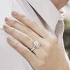 Thumbnail Image 3 of 18ct White Gold 1ct Total Diamond Emerald Shaped Halo Ring
