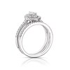 Thumbnail Image 2 of Platinum 0.75ct Diamond Total Pear Shaped Halo Bridal Set