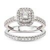 Thumbnail Image 0 of 9ct White Gold 0.66ct Total Diamond Double Halo Bridal Set