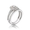 Thumbnail Image 1 of 9ct White Gold 0.66ct Total Diamond Double Halo Bridal Set