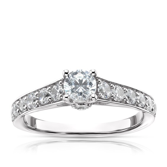 The Diamond Story Platinum 1ct Total Diamond Solitaire Ring