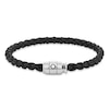 Thumbnail Image 0 of Montblanc Men's Woven Black Leather 7 Inch Bracelet