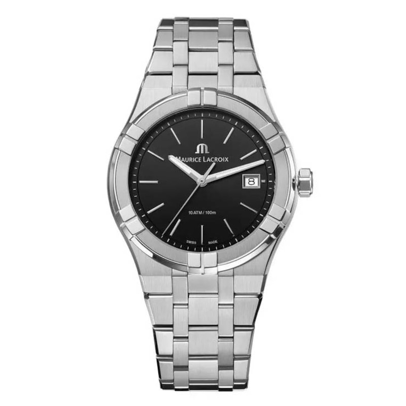 Maurice Lacroix Aikon Black Dial & Stainless Steel Bracelet Watch