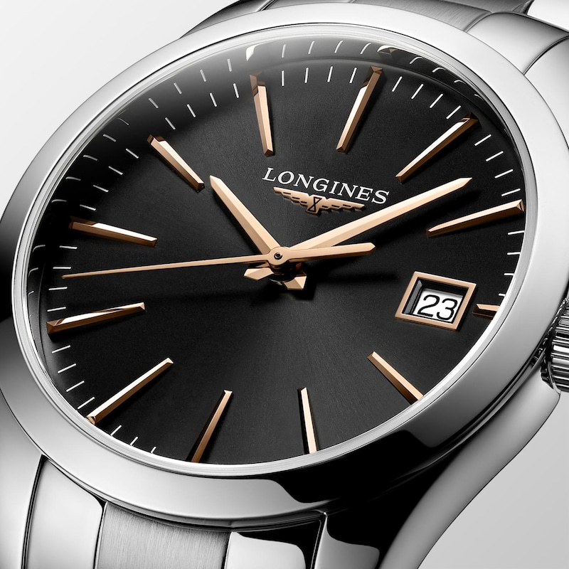 Longines Conquest Classic Ladies' Black Dial & Stainless Steel Watch