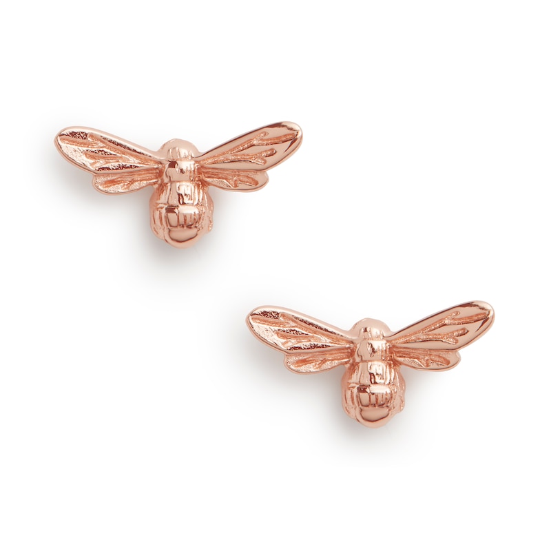 Main Image 1 of Olivia Burton Lucky Bee Rose Gold Tone Stud Earrings