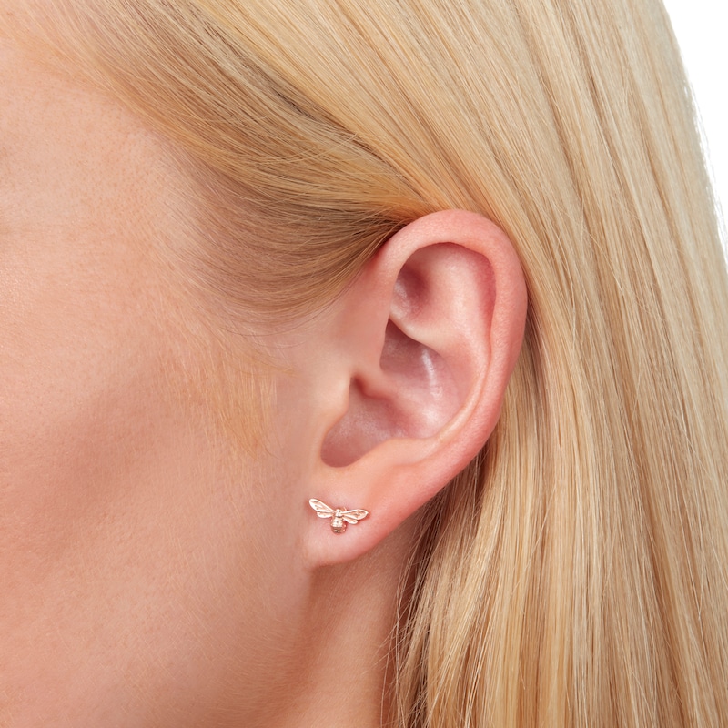 Main Image 3 of Olivia Burton Lucky Bee Rose Gold Tone Stud Earrings