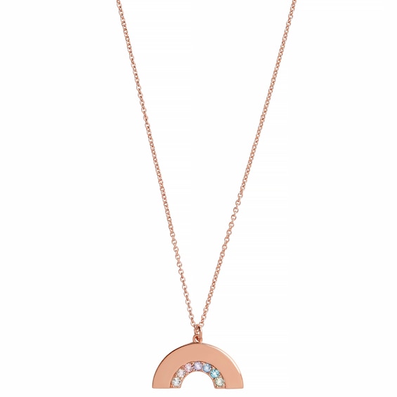 Olivia Burton Rainbow Rose Gold Tone Pendant