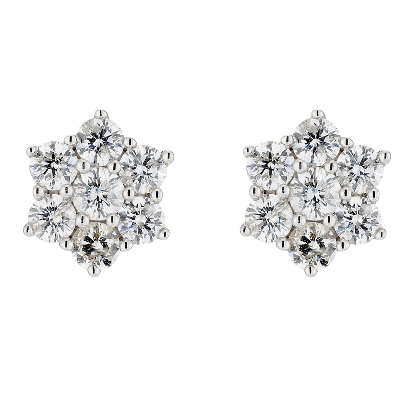 Main Image 1 of 18ct Yellow Gold Daisy Diamond Stud Earrings