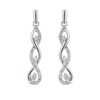 Thumbnail Image 1 of 9ct White Gold 0.25ct Total Diamond Trilogy Drop Earrings