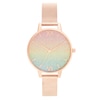 Olivia Burton Rainbow Glitter Rose Gold Tone Bracelet Watch