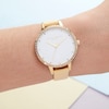 Thumbnail Image 2 of Olivia Burton Rainbow Bezel Gold Leather Strap Watch