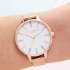 Thumbnail Image 2 of Olivia Burton Rainbow Rose Gold-Tone Mesh Bracelet Watch