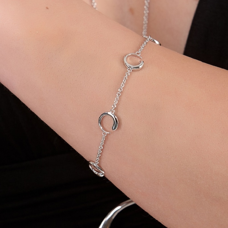 Lucy Quartermaine Luna Sterling Silver 7 Inch Station Bracelet