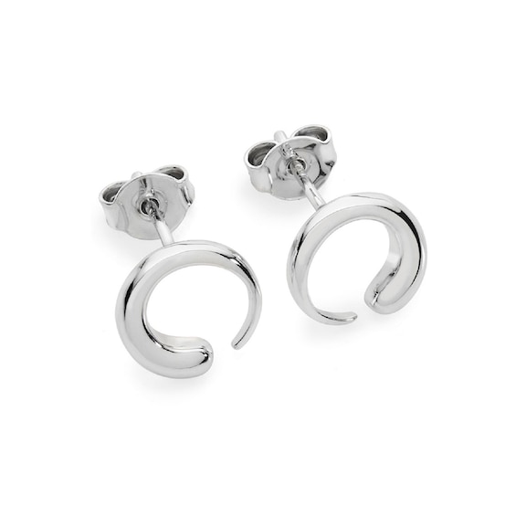 Lucy Quartermaine Luna Silver Station Stud Earrings