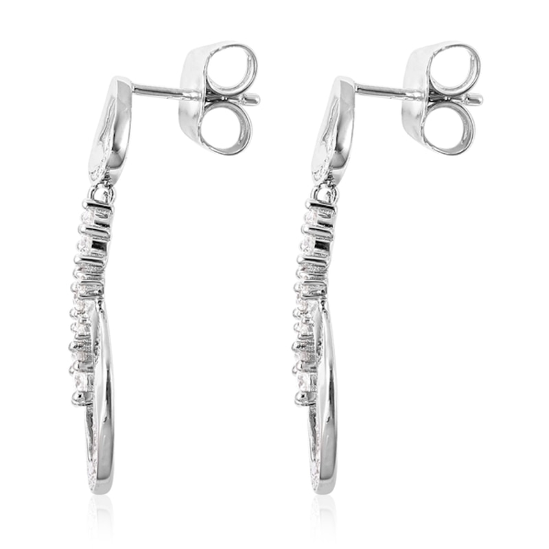 Lucy Quartermaine Volcan Exclusive  Silver White Topaz Drop Earrings