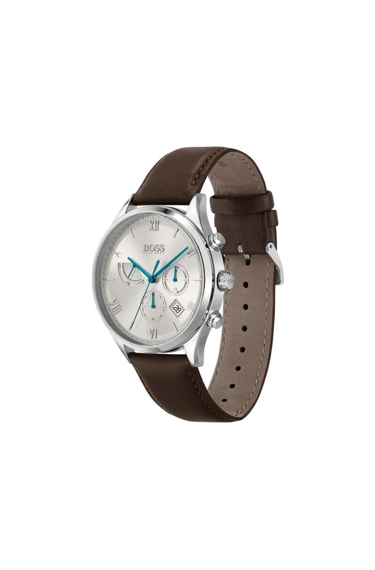 BOSS Gallant Men's Brown Leather Strap Watch
