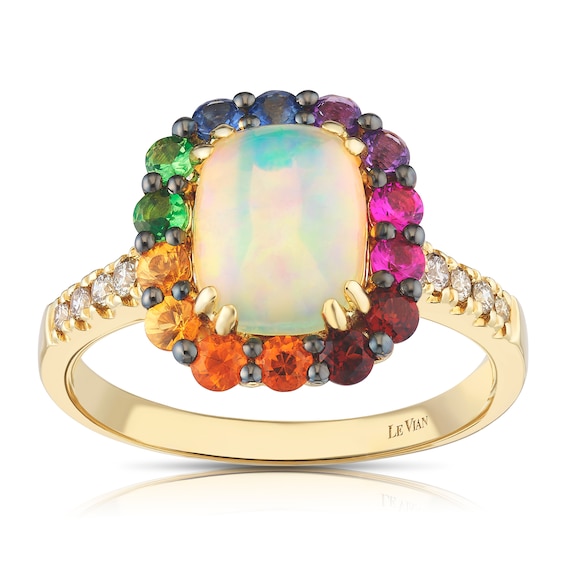 Le Vian 14ct Yellow Gold Multi Gem & 0.12ct Diamond Ring