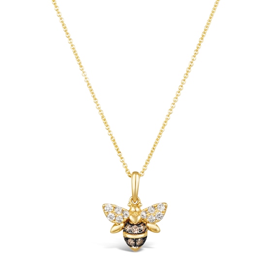 Le Vian 14ct Yellow Gold 0.23ct Diamond Bee Pendant