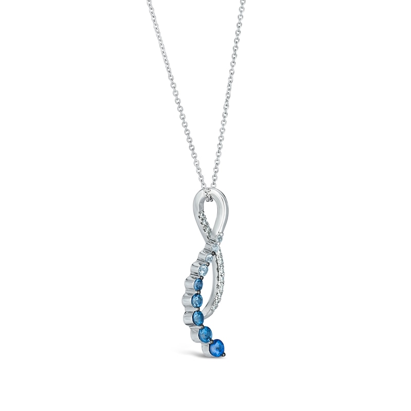 Le Vian Ombré 14ct White Gold Sapphire & Diamond Pendant