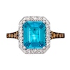 Thumbnail Image 1 of Le Vian 14ct White Gold Blue Topaz 0.37ct Diamond Ring