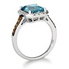 Thumbnail Image 2 of Le Vian 14ct White Gold Blue Topaz 0.37ct Diamond Ring