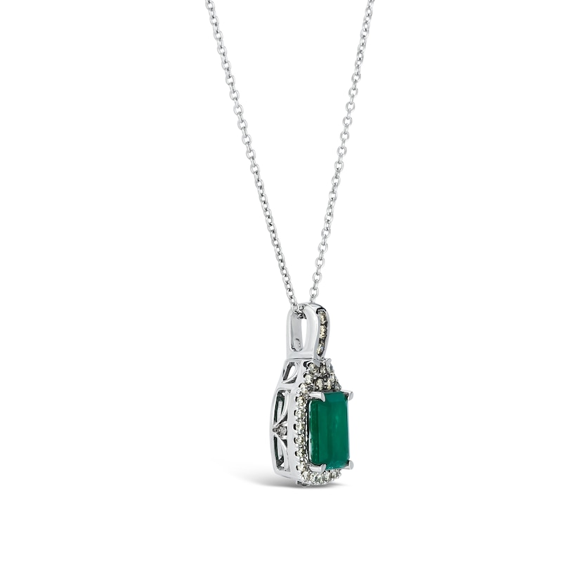 Le Vian 14ct White Gold Emerald 0.23ct Diamond Pendant