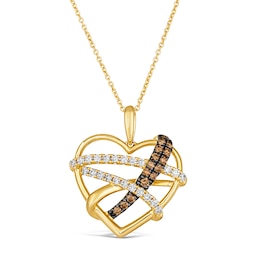 Le Vian 14ct Yellow Gold 0.45ct Diamond Heart Pendant