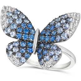 Le Vian Ombré 14ct White Gold Sapphire Butterfly Ring