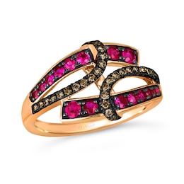 Le Vian 14ct Rose Gold Ruby 0.18ct Diamond Wrapped Ring