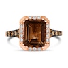 Thumbnail Image 1 of Le Vian 14ct Rose Gold Chocolate Quartz 0.29ct Diamond Ring