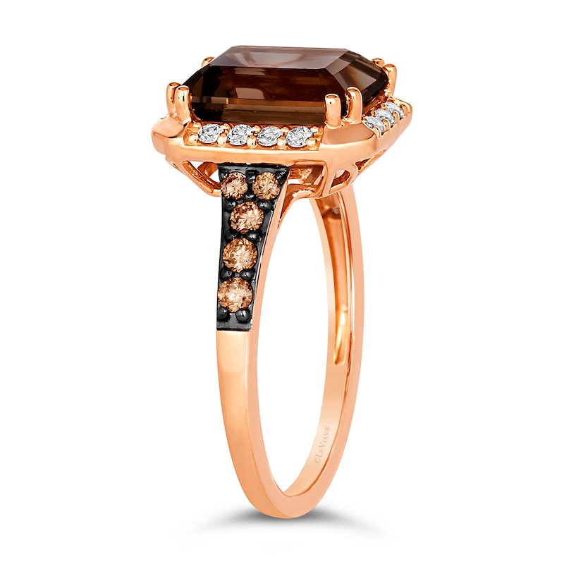 Le Vian 14ct Rose Gold Chocolate Quartz 0.29ct Diamond Ring