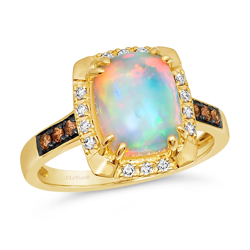 Le Vian 14ct Yellow Gold Opal 0.18ct Diamond Total Ring